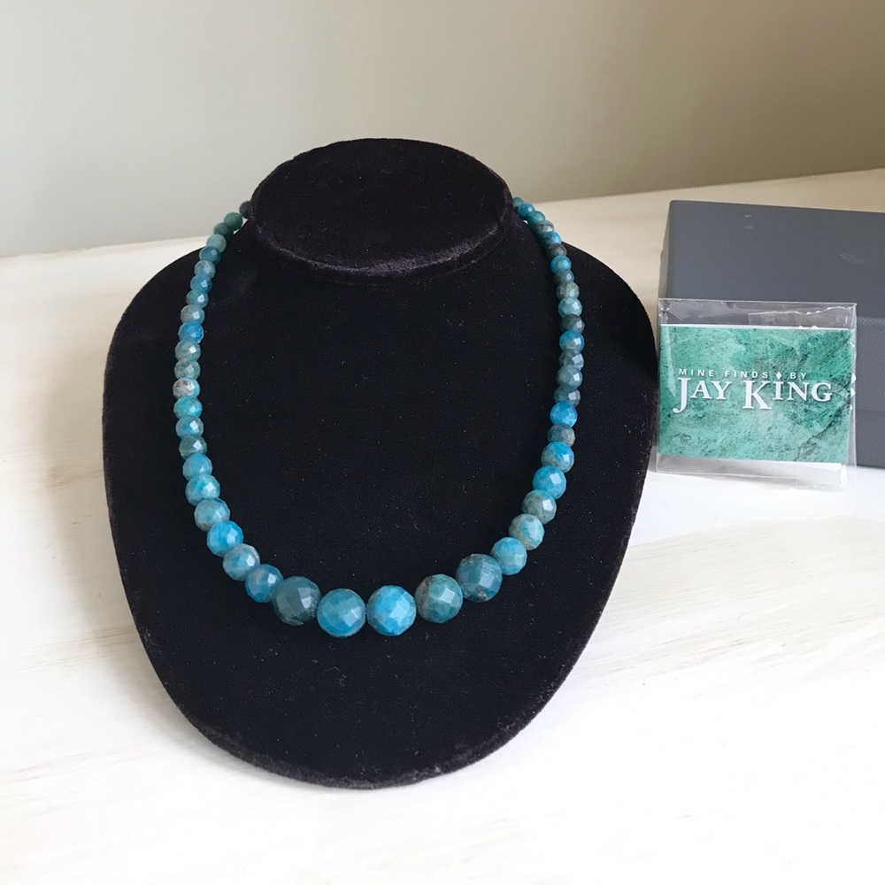 Jay King Turquoise Faceted Beaded Necklace, Sterling Silver